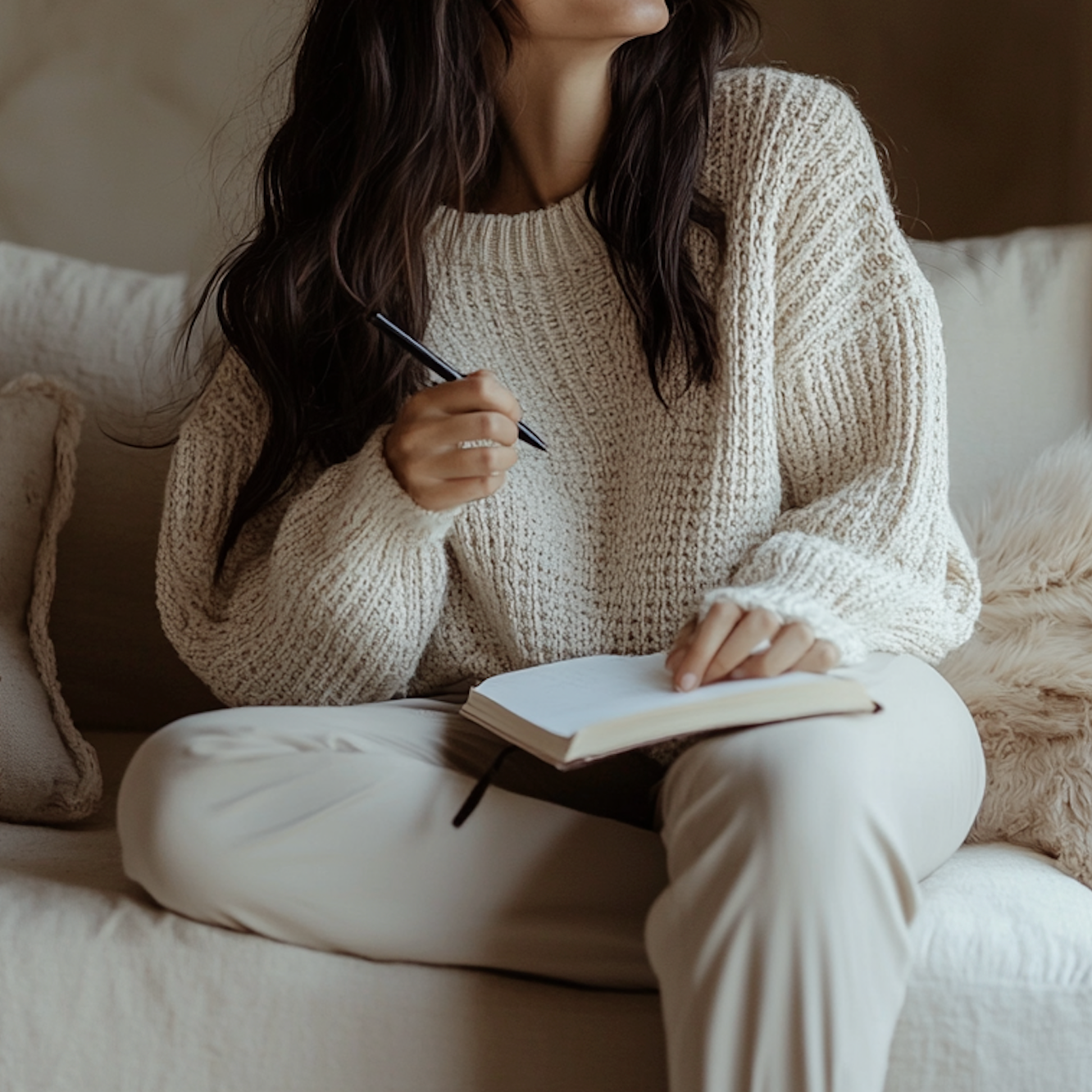 girl writing in her flow agenda